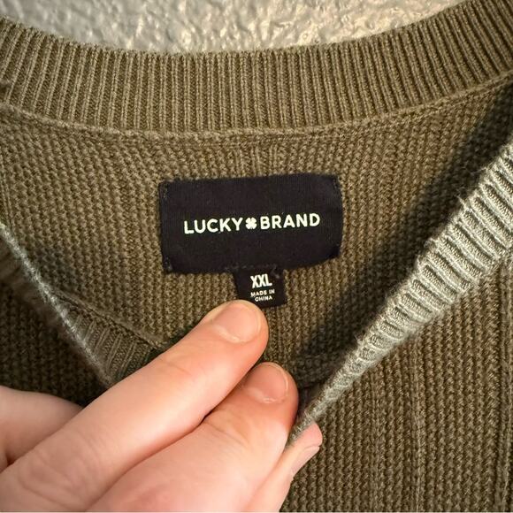 Lucky Brand Men's Green Knitted Sweater Shirt Size XXL - Picture 3 of 5